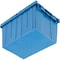 Global Industrial Plastic Distribution Container With Hinged Lid, 21-7/8x15-1/4x12-7/8, Blue 257809BL - alternate 2